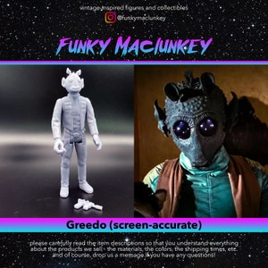 Vintage-style Star Wars Custom Greedo (2 versions!) Action Figure