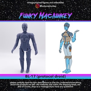 Vintage-style Star Wars Custom BL-17 Protocol Droid Action Figure