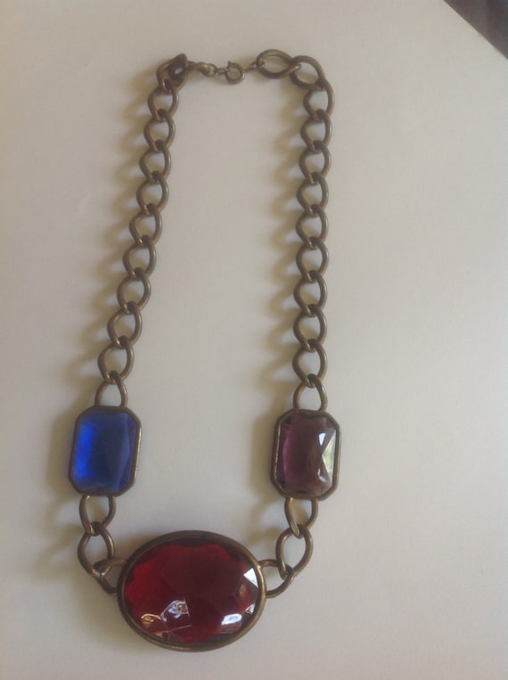 1980's large jeweled necklace