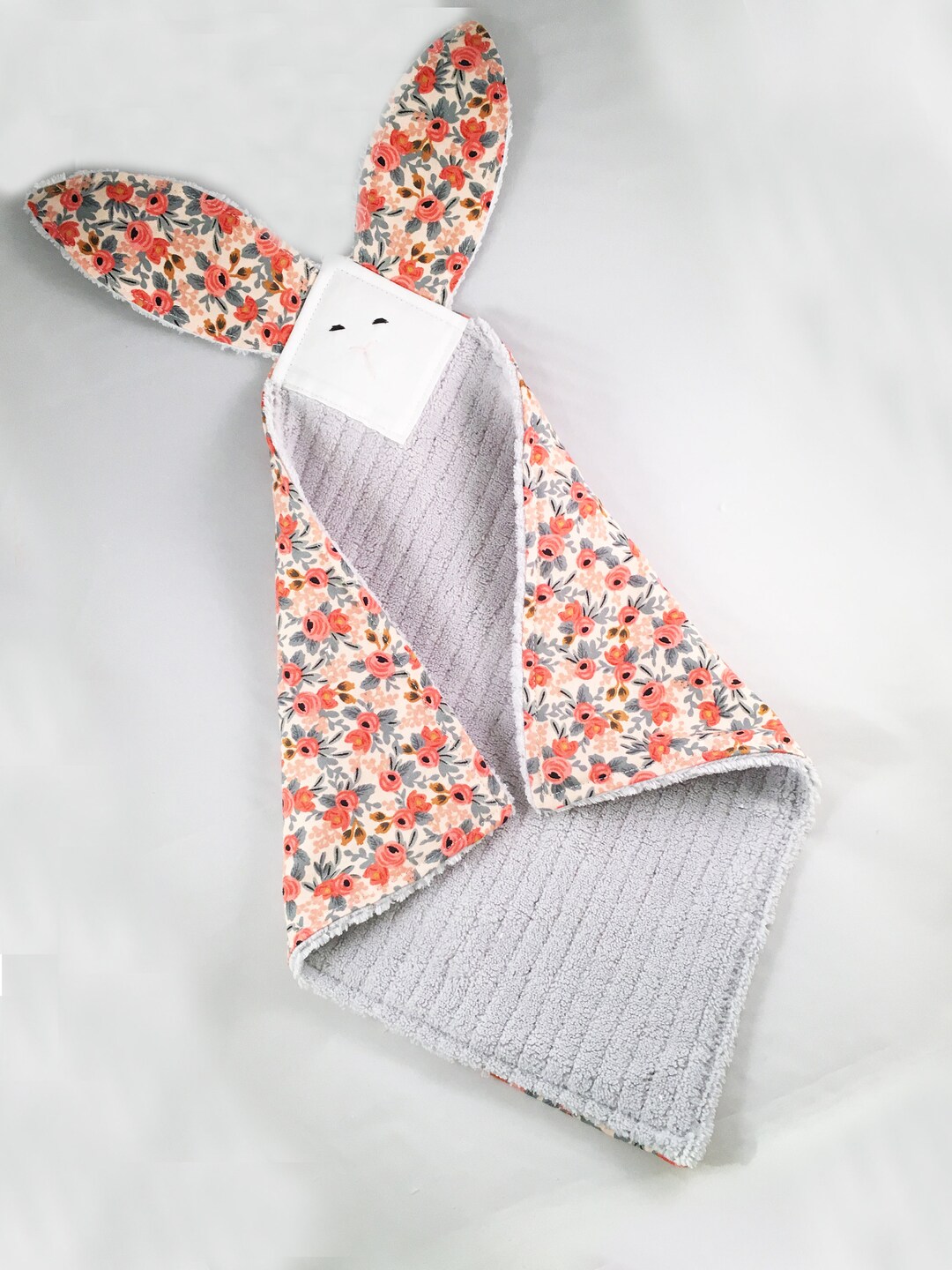 Crinkle Ears Bunny Lovey - Rifle Paper Co's Peach Rosa Floral W