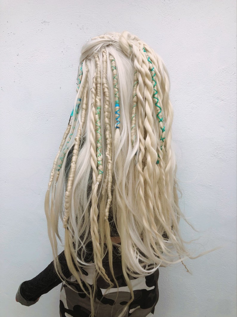 Braided Wig Blonde Dreadlock Weave Lace Front Wavy Burning Man (MADE TO ...
