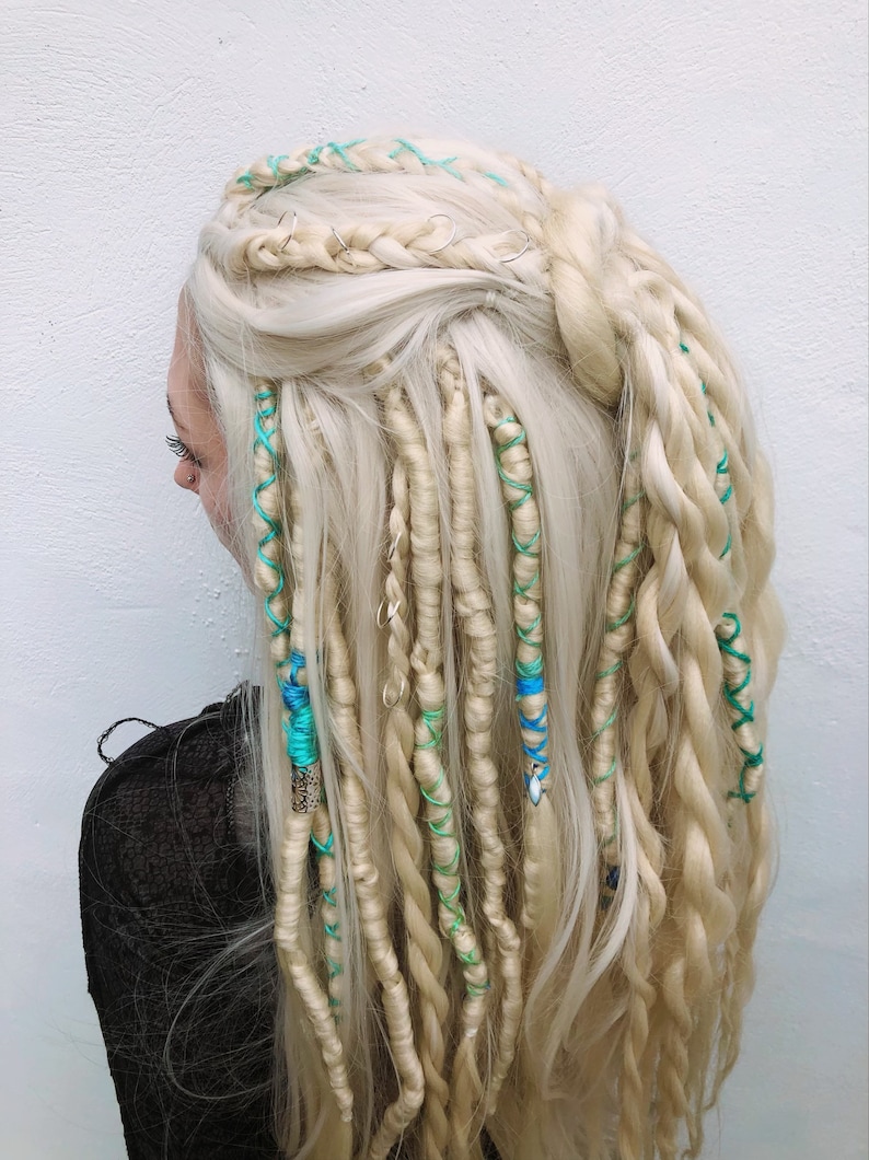 Braided Wig Blonde Dreadlock Weave Lace Front Wavy Burning Man (MADE TO ...