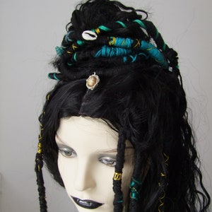 Dark Brown Dreadlock Weave Wig Wavy (MADE TO ORDER) Costume Synthetic hair Burning man stage wear Cosplay boho festival pirate Boho