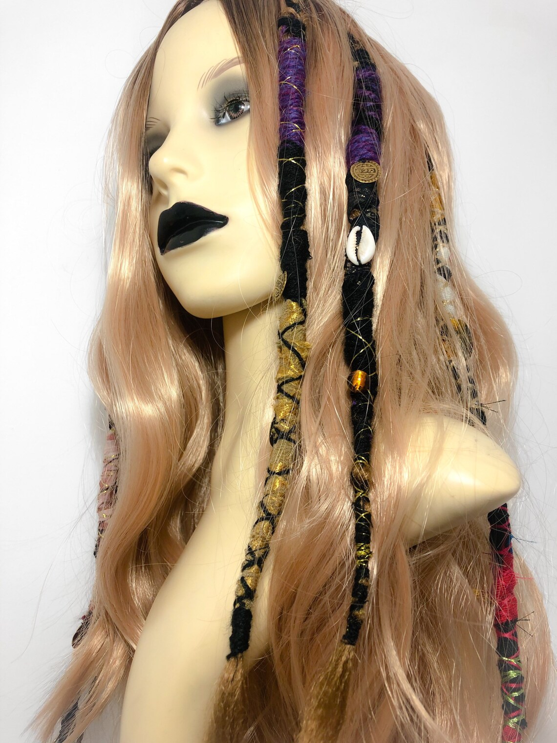 Blonde Dreadlock wig wavy braided wig curly wig Long dreads Etsy