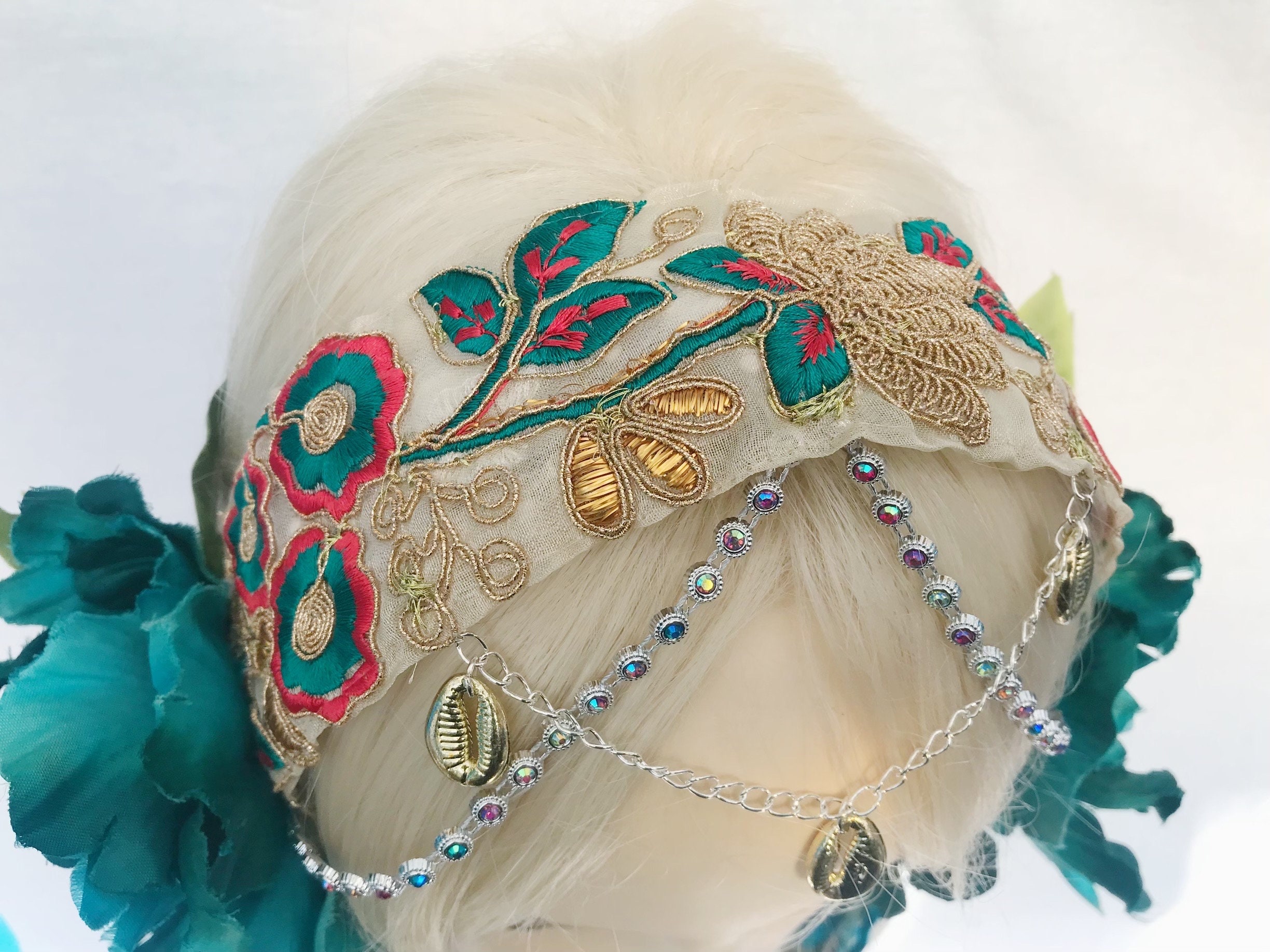 Forest Fairy Headdress Flower Crown Burning Man Hair Band 