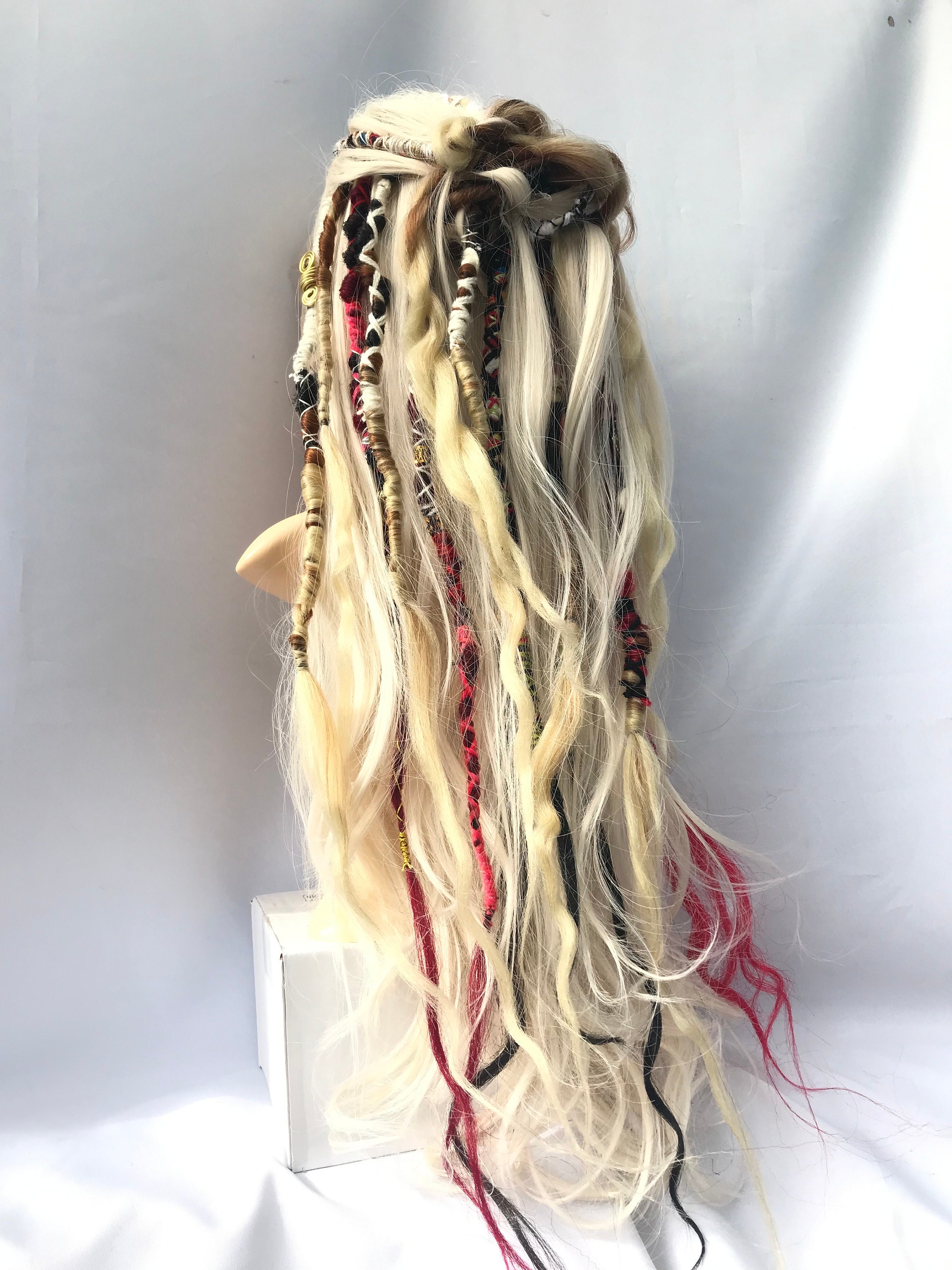 Blonde Dreadlock Weave Lace Front Wig Wavy (MADE TO ORDER) Costume