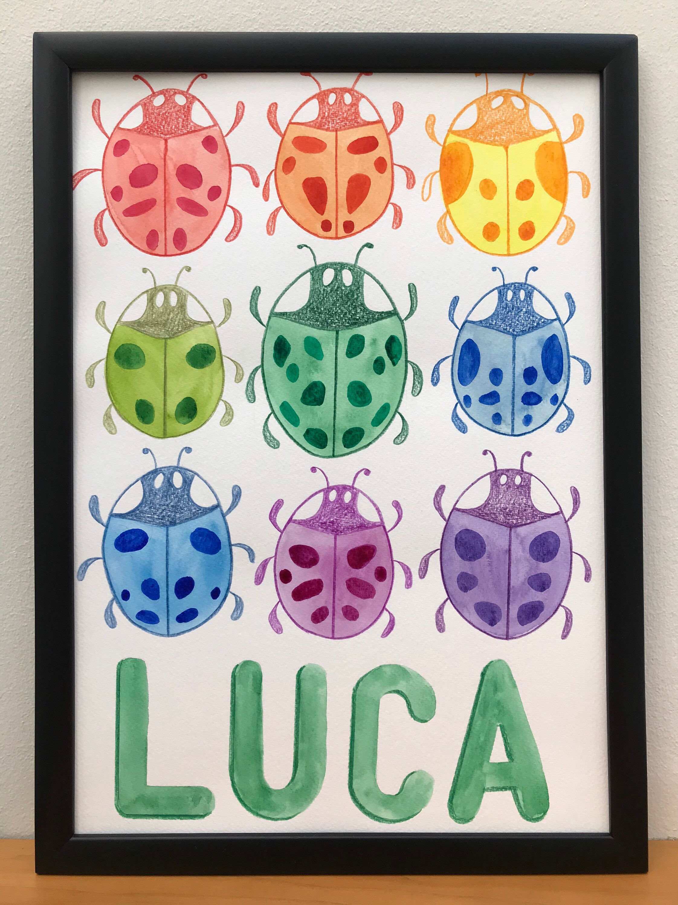 HAND DRAWN Personalised Name Painting Original Watercolour | Etsy