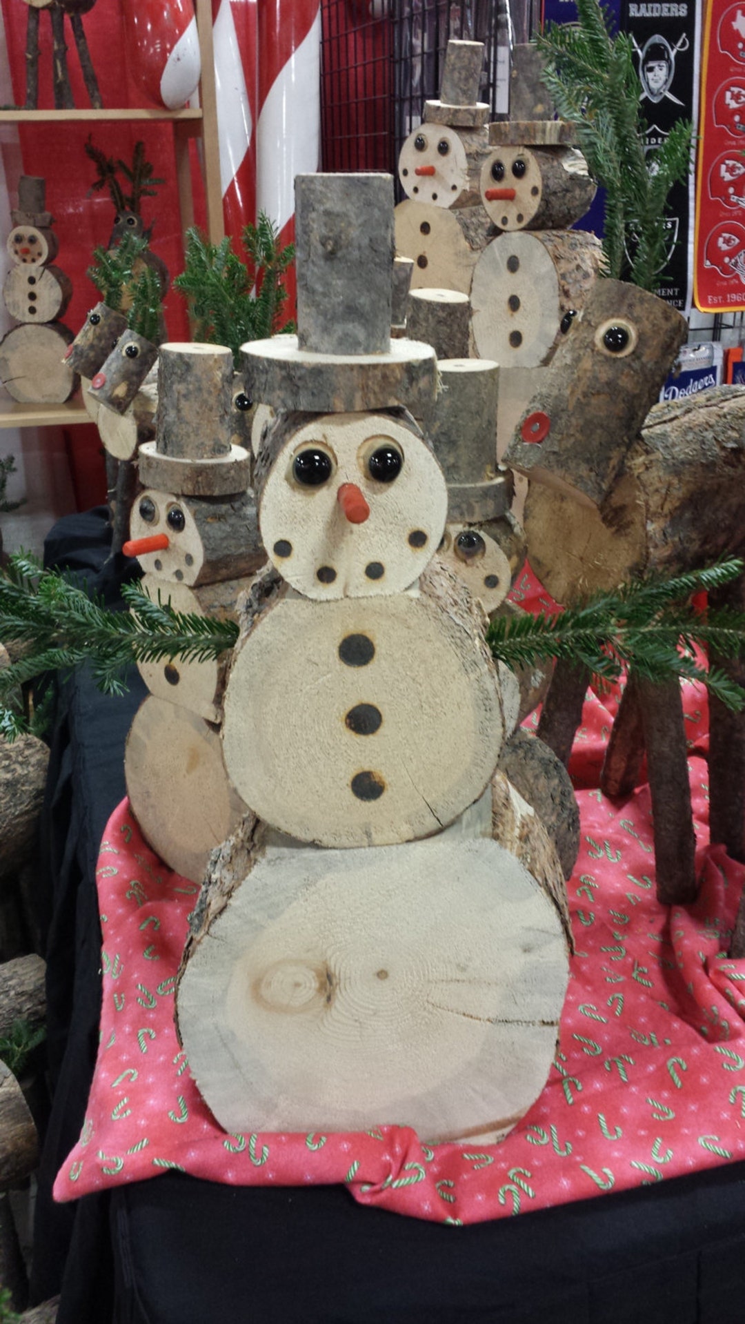 Small Log Snowman - Etsy