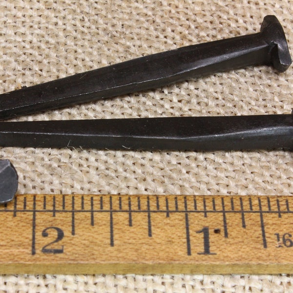 2 1/2" Rosehead nails, 3 pieces, 2.5 inch decorative square hand forged look wrought iron Spike antique rustic look ~3*140.7