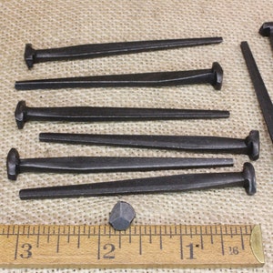 3&quot; Rosehead nails, 10 pieces, 3 inch decorative square hand forged look wrought iron Spike antique rustic look ~10*140.8