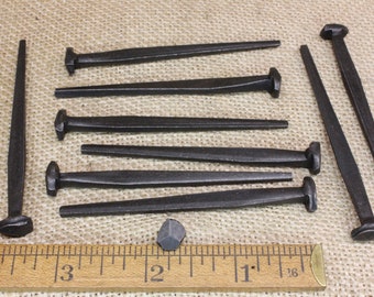 3&quot; Rosehead nails, 10 pieces, 3 inch decorative square hand forged look wrought iron Spike antique rustic look ~10*140.8