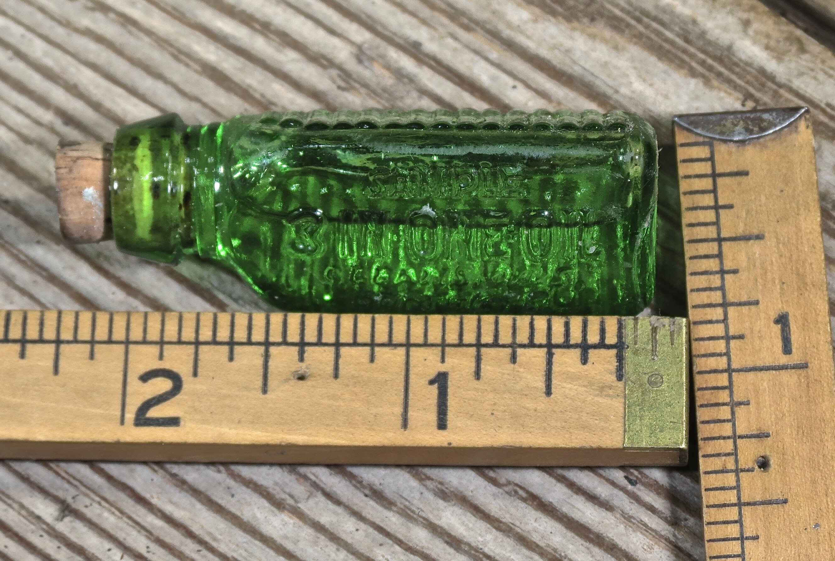 Vintage 2 Tiny Anointing Oil Bottles with a little oil left in