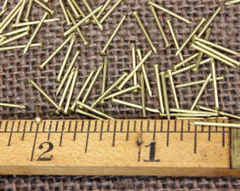 1/2” Solid BRASS Nails: BRADS 25 pieces 20 gauge Escutcheon pins tiny head USA made ~25*125.3