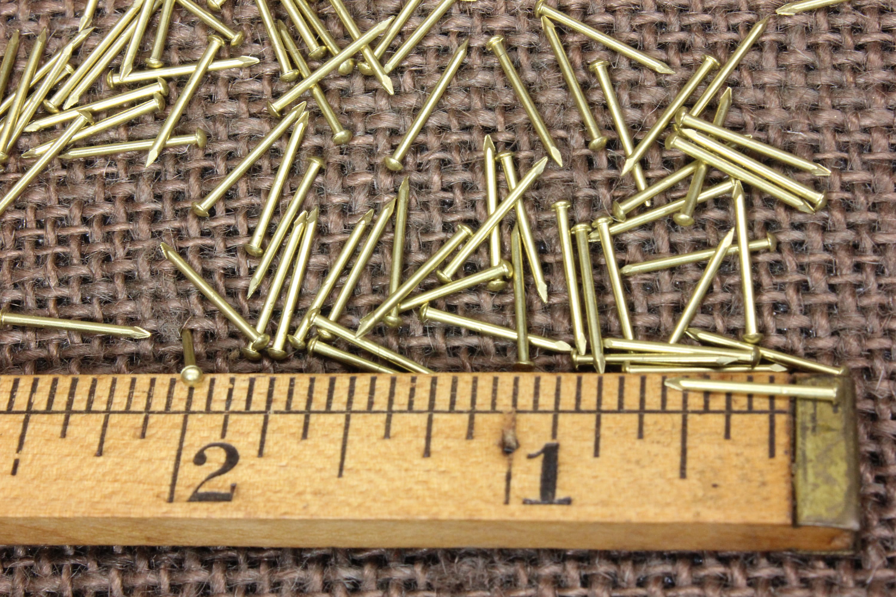 1/2 Solid BRASS BRADS 100 Nails 20 Gauge Escutcheon Pins Tiny Etsy