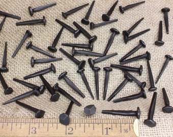 1 inch Rosehead nails, 50 pieces, 1&quot; decorative square hand forged look wrought iron antique rustic look ~50*140.4