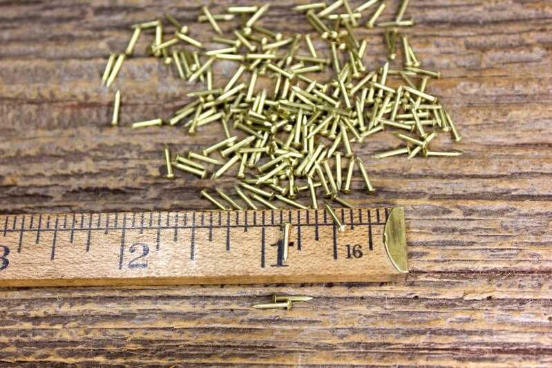 1/4 Solid Brass Brad Nails 100 Pieces Small Head 20 Gauge Etsy
