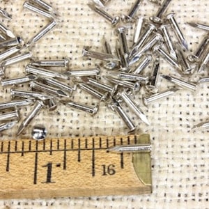 3/8” Nickel on Brass 25 NAILS Escutcheon pins Brads large head #15 gauge US made~25*122.2