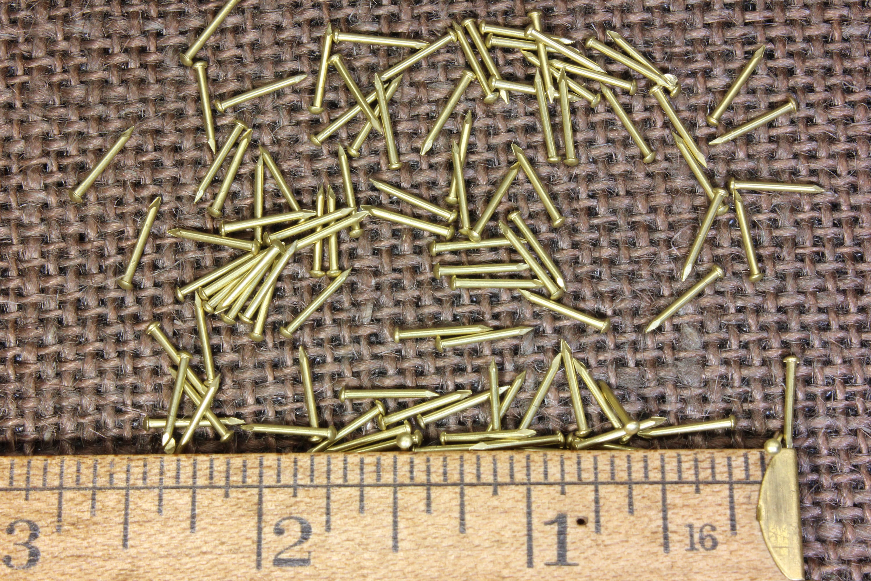 3/8 Solid Brass Brad Nails 100 Pieces Small Head 20 Gauge Etsy UK