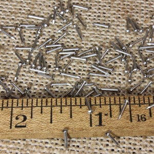 1/4” Nickel on Brass Nails 25 pieces 20 gauge Escutcheon pins Brad USA made! small head .25 inch ~25*126.1