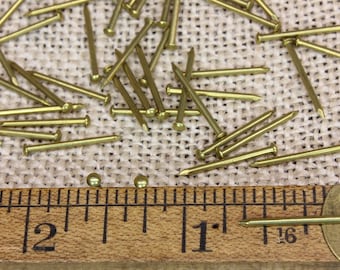 5/8-Zoll-Bronze: 50 Stück Rosettenstifte mit kleinem Kopf aus Massivmessing, Rosettennägel aus den USA! 5/8 Zoll ~50*123.4