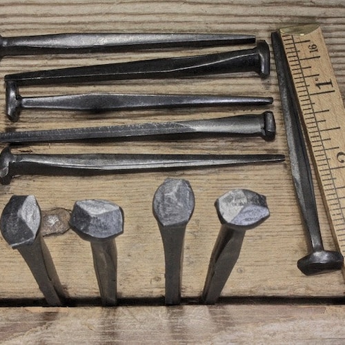 3" Rose head 5 nails antique square wrought iron vintage Spikes Decorative look 