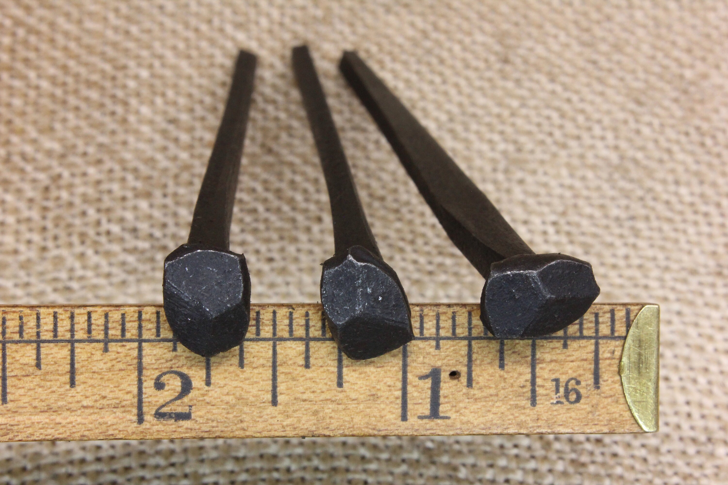 3 Inch Rosehead Nails: 3 Pieces, Decorative Square Hand Forged Look ...