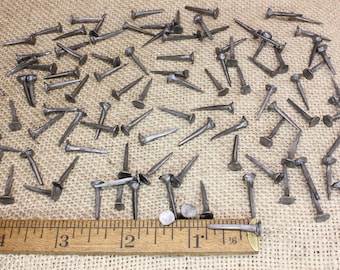 3/4” Brad NAILS: 100 pieces round small flat head square vintage antique style ~100*140.9.1