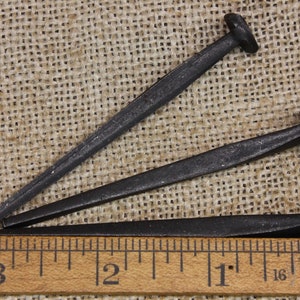 3 inch Rosehead nails, 3 pieces, decorative square hand forged look wrought iron Spike rustic look Easter Cross Crucifixion~3*140.8