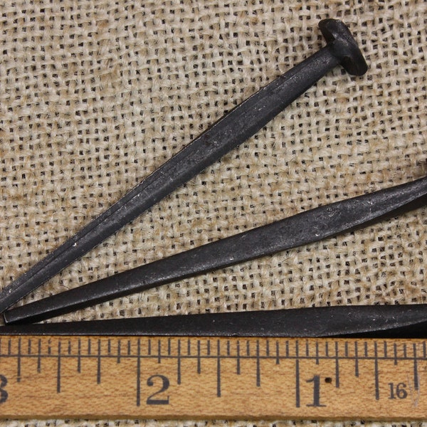 3 inch Rosehead nails, 3 pieces, decorative square hand forged look wrought iron Spike rustic look Easter Cross Crucifixion~3*140.8