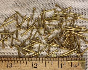 3/4” Old BRASS NAILS 5/32” 50 quantity vintage barbed needle point ~50*200