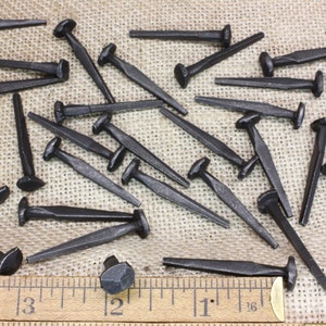 1 1/2 inch Rosehead nails, 40 pieces, 1.5&quot; decorative square hand forged look wrought iron antique rustic look ~40*140.5