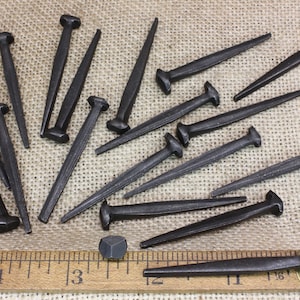 2&quot; Rosehead nails, 20 pieces, 2 inch decorative square hand forged look wrought iron Spike antique rustic look ~20*140.6