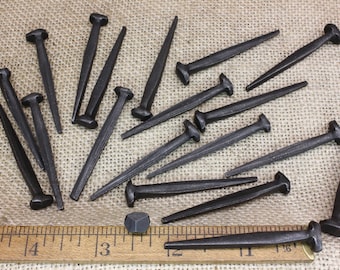2&quot; Rosehead nails, 20 pieces, 2 inch decorative square hand forged look wrought iron Spike antique rustic look ~20*140.6