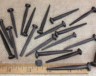 2" Rosehead nails, 20 pieces, 2 inch decorative square hand forged look wrought iron Spike antique rustic look ~20*140.6