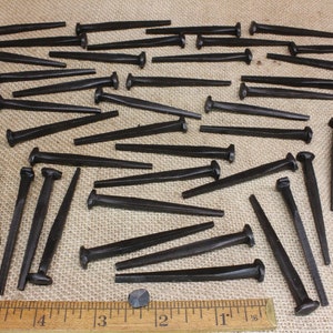 2 1/2&quot; Rosehead nails, 50 pieces, 2.5 inch decorative square hand forged look wrought iron Spike antique rustic look ~50*140.7