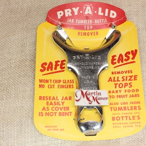 Pry A Lid Canning Jar Bottle Top Opener First Quality, Vintage New Old Stock, Perfect tool for Removing Canning Lids and Bottle Tops~1*176.1