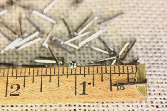 1/2” Nickel BRASS BRADS 25 NAILS round head #18 gauge Escutcheon pins USA made!  