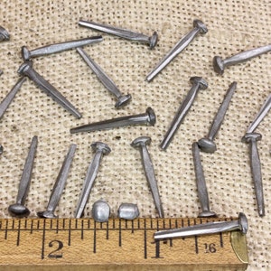 1” Square NAILS 25 quantity round small domed head brad vintage antique style ~25*140.1
