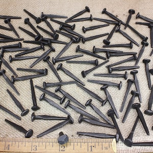1 1/2 inch Rosehead nails, 100 pieces, 1.5&quot; decorative square hand forged look wrought iron antique rustic look ~100*140.5