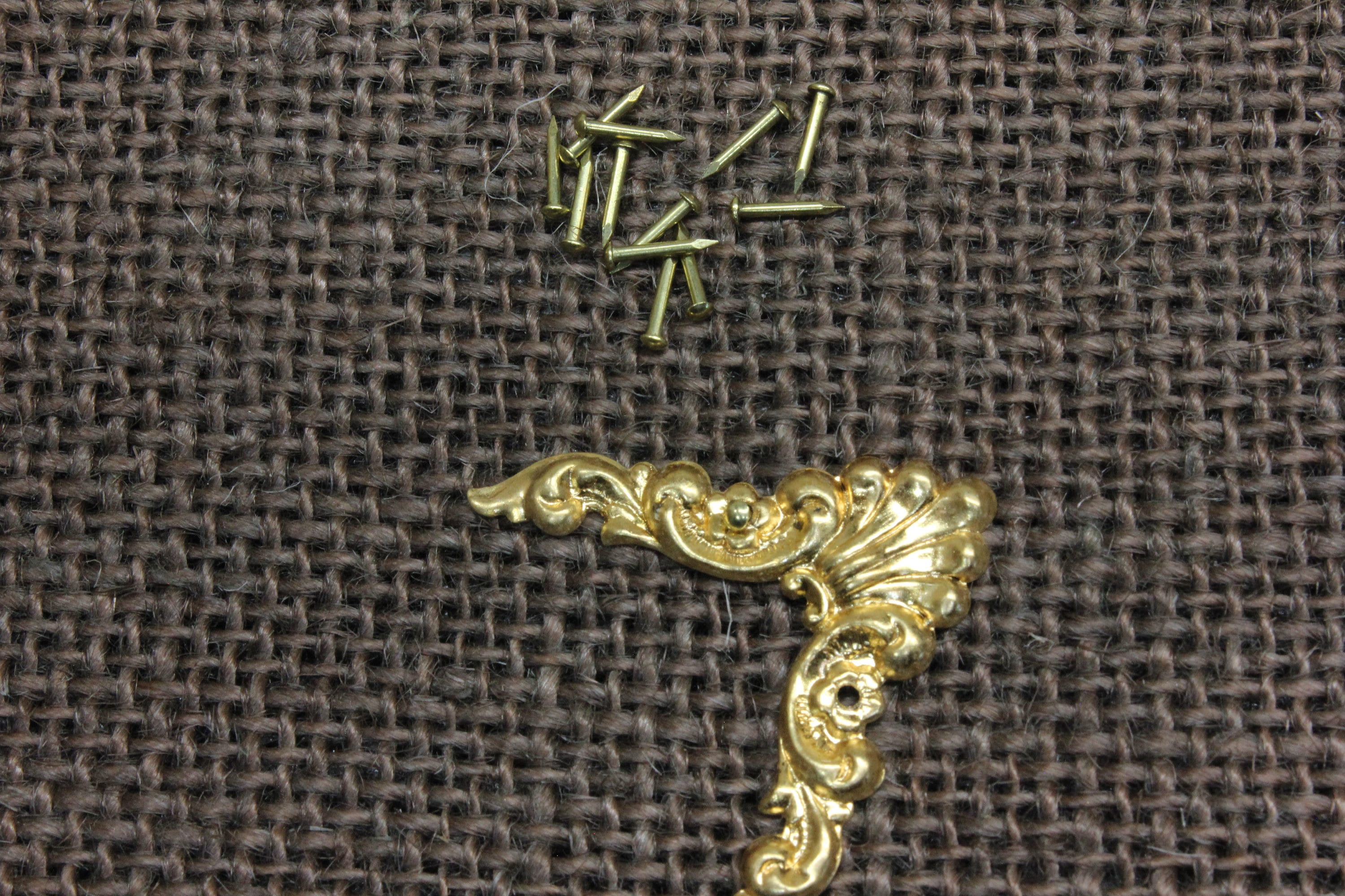 4 Old Decorative Solid Brass Corners Picture Frame Antique Etsy