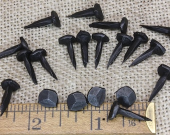 5/8" Rosehead nails Tacks, 20 pieces, 5/8 inch decorative square hand forged wrought iron antique rustic look ~20*140.3