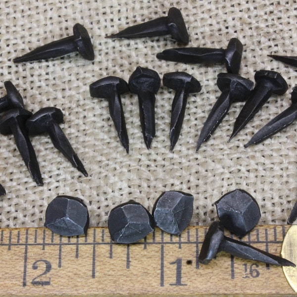 5/8" Rosehead nails Tacks, 20 pieces, 5/8 inch decorative square hand forged wrought iron antique rustic look ~20*140.3