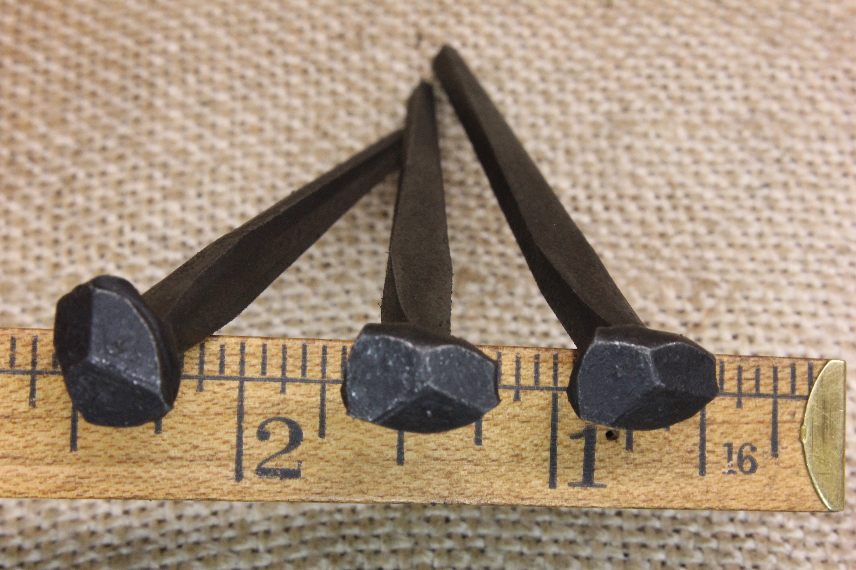 3 Inch Rosehead Nails: 3 Pieces, Decorative Square Hand Forged Look ...
