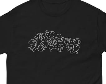 Arte de línea continua: Retratos minimalistas abstractos de comunidad/unidad (diseño 1) - Camiseta clásica unisex