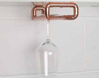 Copper Wine Glass Hanger Wine Glass Rail Under Cabinet Wine Glass Rail