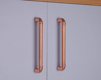 Industrial Chic Copper Kitchen Door Handle | Copper Drawer Pulls | Copper Door Handles | Kitchen Door Pulls