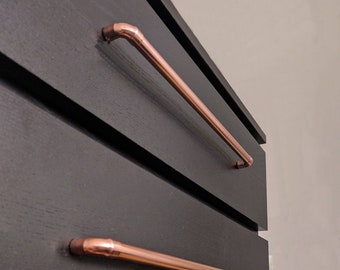 Handmade Copper Cabinet Handle: 15mm Kitchen Drawer Pull