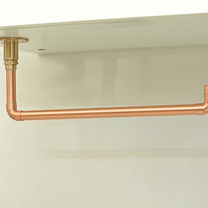 Handcrafted Copper Kitchen Paper Towel Holder - Wall or Under Cabinet Mount