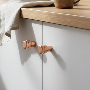Fluted Copper Cabinet Knob: Modern or Industrial Style