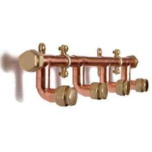 Handmade Copper And Brass Hook Rack : Coat And Jacket Rail